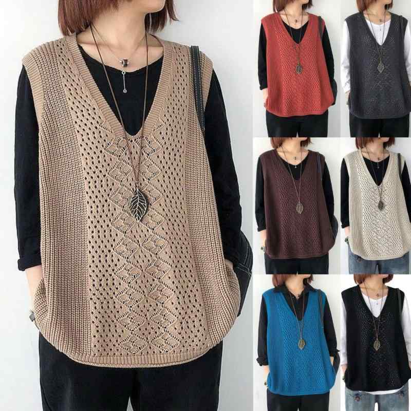 ニットベスト レディース Vネック ゆったり 透かし編み シアーニット レトロ 菱形 アーガイル柄 春夏 レイヤード 重ね着 体型カバー カジュアルスタイル