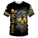 Tシャツ メンズ スカル 3Dプリント 半袖 ラウンドネック ポリエステル素材 ストリートファッション カジュアル スポーツウェア 夏物