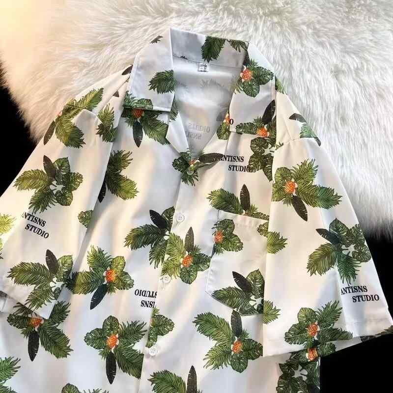 開襟シャツ メンズ 男女兼用 花柄 半袖 アロハシャツ レトロ デザイン クール ゆったり ビッグシルエット オーバーサイズ 洗濯可能 速乾 ポリエステル素材 カジュアル 春夏