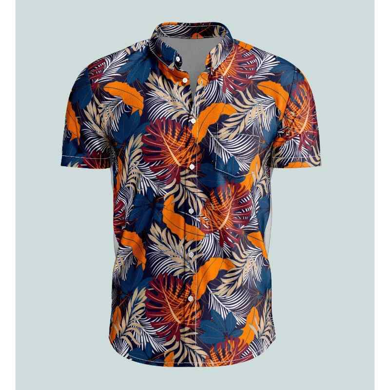 開襟シャツ メンズ ハワイアン アロハシャツ 花柄 半袖 ゆったり ルーズフィット カジュアル ビーチ リゾート 旅行 レジャー リネン 洗濯機洗いOK イージーケア