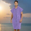 バスローブ 大人用 メンズ レディース マイクロファイバー 吸水 速乾 フード付き 着るバスタオル ルームウェア ビーチ 水泳 プール お風呂上り ガウン ダー...