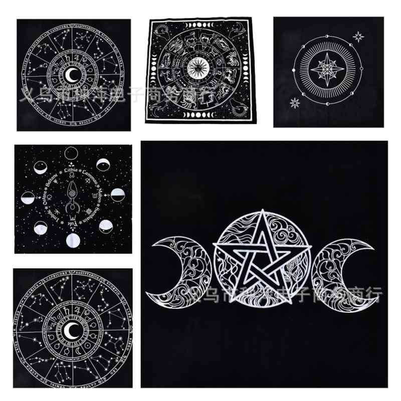 テーブルクロス 高級ベロア 星柄 タロットカード専用 祭壇 儀式用 魔術 ボードゲーム カードゲーム用 49cm角 正方形