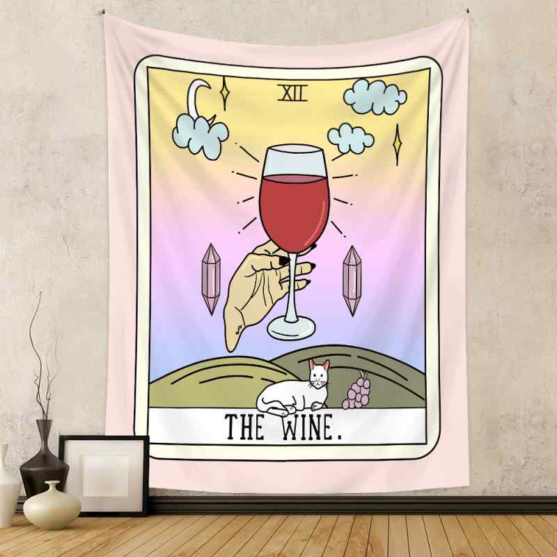 タペストリー タロットカード柄 ボヘミアン風 壁掛け インテリア おしゃれな部屋飾り 背景布 SNS映え ポリエステル製 ウォールデコ デジタルプリント リビング 寝室 子供部屋 多用途(x2)