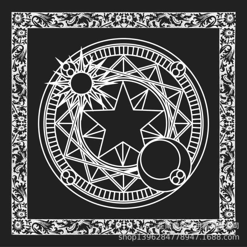 タロットクロス 太陽 五芒星 ベロア調 不織布 テーブルクロス 大人用 厚手 滑り止め 占い用マット カードゲーム 神秘的 おしゃれ 選べるデザイン(x1000)