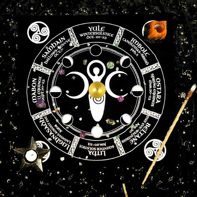 タロットクロス 厚手ベルベット パープル 約50cm角 瞑想 占い 儀式用 タロットカード オラクルカード対応 祭壇マット 高級感 滑り止め(x3)