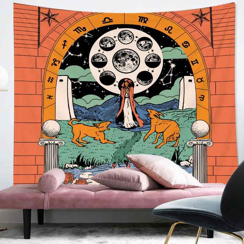 タペストリー タロットカード 神秘的 おしゃれ インスタ映え 韓国インテリア 背景布 壁掛け ウォールア..