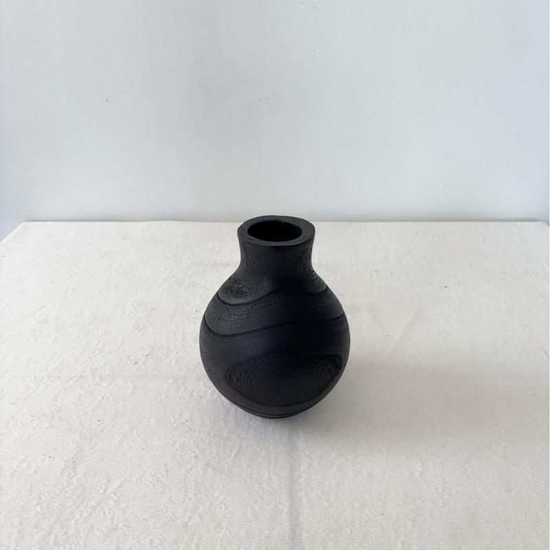 花瓶 桐木製 現代的 シンプル おしゃれ 室内用 フラワーベース 和風 洋風 生け花 ドライフラワー 小さめ オブジェ 黒 ブラック インテリア 雑貨
