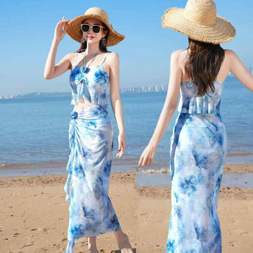 水着 レディース ビキニ セパレート 3点セット 花柄 体型カバー スタイルアップ 胸パッド付き ノンワイヤー セクシー リゾート 高級感 水着 レディース ビキニ セパレート 3点セット 花柄 体型カバー スタイルアップ 胸パッド付き ノンワイヤー セクシー リゾート 高級感