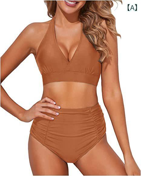 水着 レディース セパレート スリーピース ビキニ 胸パッド入り ノンワイヤー 海 ビーチ プール リゾート 欧米風 セクシー ナイロン スパンデックス混紡 大人 三角パンツ(x2)