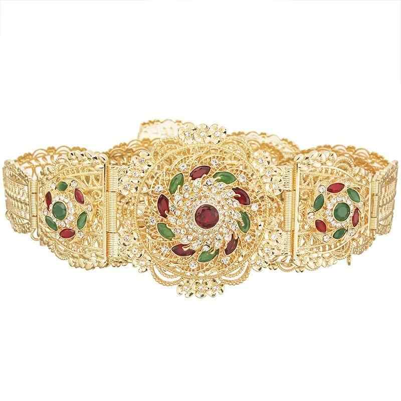 ウエストベルト レディース メタル製 太め モロッコ風 ボディチェーン ドレス ワンピース 結婚式 パーティー フォーマル 中東風 合金バ..