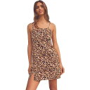 ワンピース レディース セクシー カジュアル シンプル フレンチ キャミソール ヒョウ柄 プリント ショート丈 ローウエスト 再生繊維 秋冬 きれいめ 通勤 リラックス快適