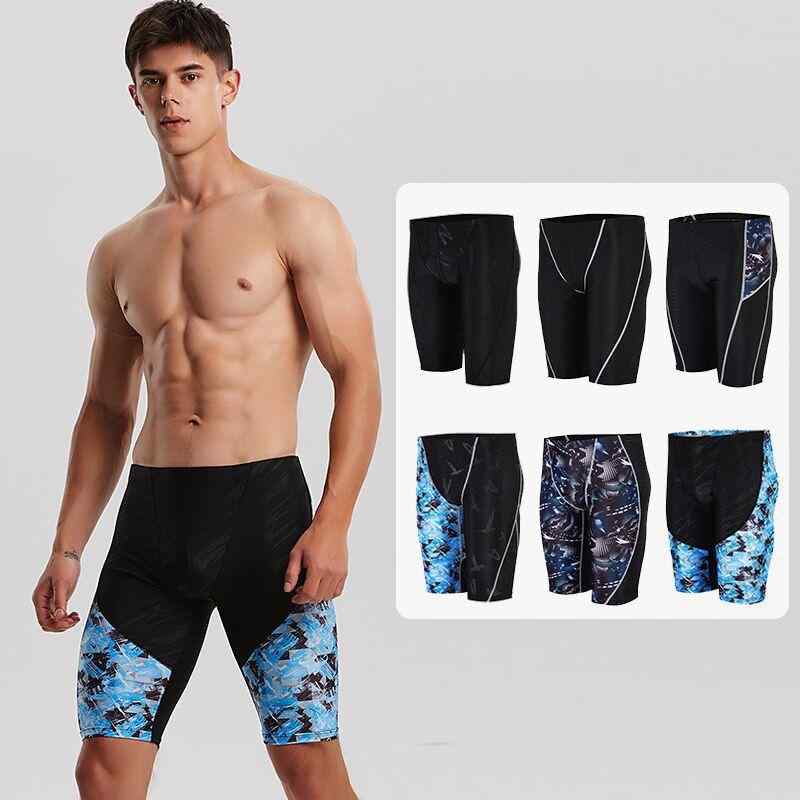 水着 メンズ 速乾 スイムパンツ プロ仕様 大きいサイズ ゆったり ひざ丈 スクエアカット フィットネス 水泳 ジム 競泳 練習用 ナイロン素材 黒 青