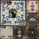 テーブルクロス タロットカード ボードゲーム用 正方形 ポリエステル製 インテリア装飾 おしゃれ 月と花柄 アニマル柄 ボヘミアン柄 北欧風 短毛ベルベット 2サイズ展開(x3)