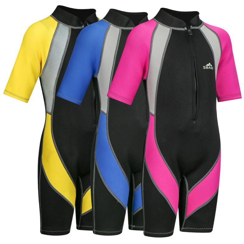 ウェットスーツ キッズ 2mm厚 UVカット かわいい フルスーツ シュノーケリング ダイビング 男女兼用 ナ..