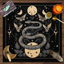 テーブルクロス タロットカード 霊蛇 月 蝶柄 星空 植物 花柄 北欧風 インテリア 正方形 ポリエステル製 部屋 寮 リビング ダイニング装飾 マルチクロス(x7)
