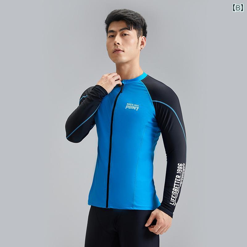 水着 メンズ ラッシュガード UVカット 通気速乾 伸縮性 ナイロン素材 サーフィン マリンスポーツ アウトドア ビーチ プール 海水浴 ジム トレーニング