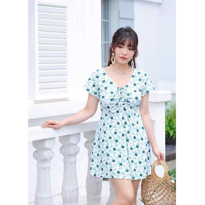 水着 レディース ワンピース 大きいサイズ ゆったり ぽっちゃりさん向け 体型カバー 細見え お腹カバー..