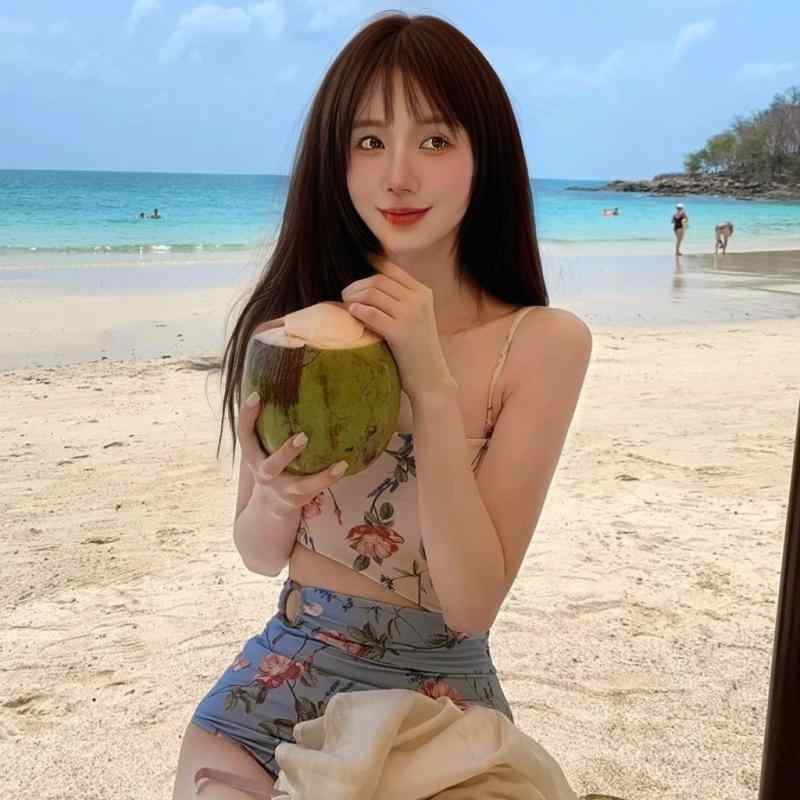 ワンピース水着 レディース スイムウェア 速乾 高伸縮 体型カバー 胸パッド付き ハイウエスト 花柄 リ..