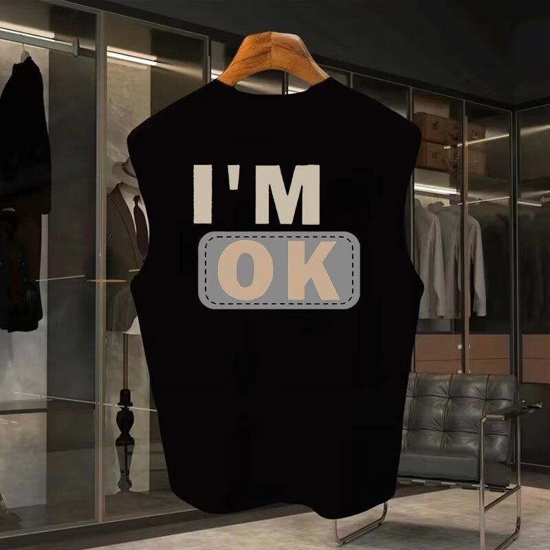 タンクトップ メンズ 綿 コットン ビッグシルエット ゆったり ルーズフィット ワイドショルダー スポー..