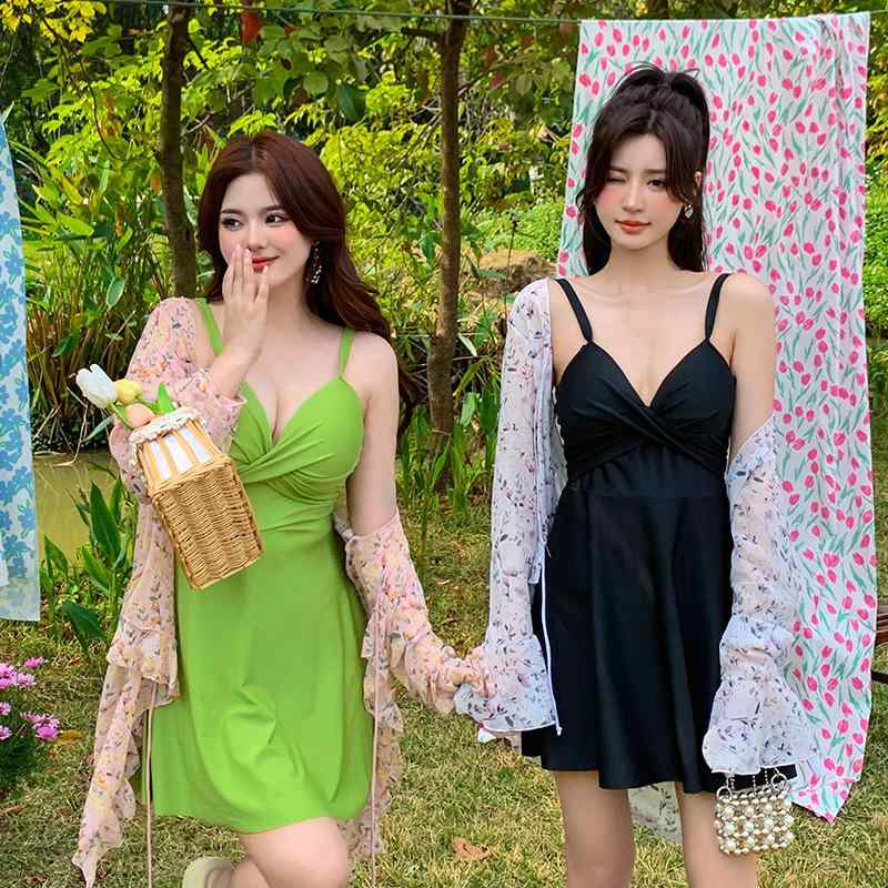 水着 レディース 大きいサイズ 体型カバー ゆったり セパレート スカート付き ワイヤー入り パッド付き ラッシュガード 長袖 3点セット 温泉 日焼け対策