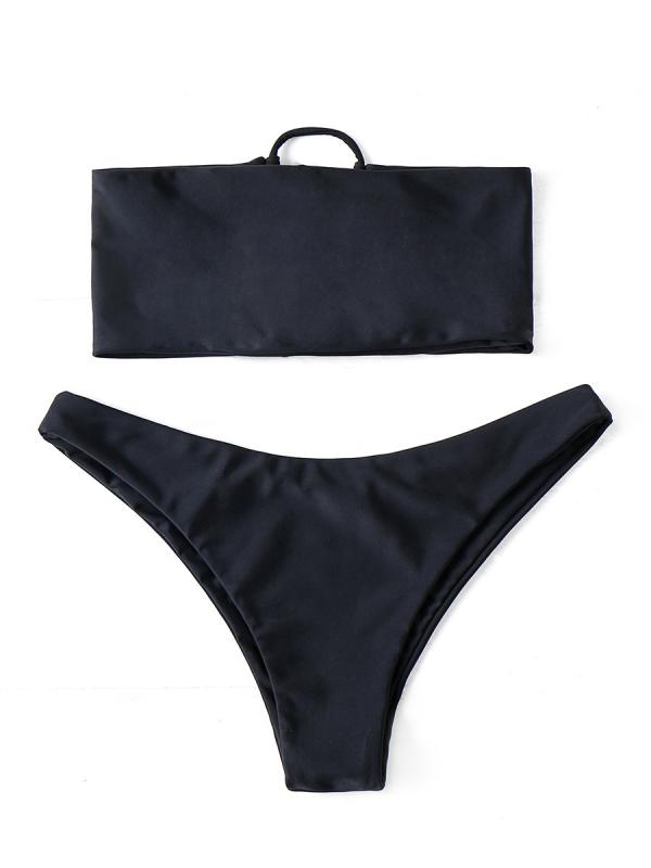 水着 レディース セクシー 速乾 ビキニ セパレート 胸パッド付き ノンワイヤー 無地 バックレス 体型カバー リゾート ビーチ プール ポリエステル素材(4.0)