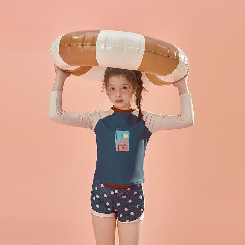 Other - 水着 女の子 キッズ ジュニア 半袖 ショートパンツ セパレート 水玉 ドット柄 かわいい カジュアル スポーツ スイムウェア 小学生 中学生 プール ビーチ 海 水遊び 春夏