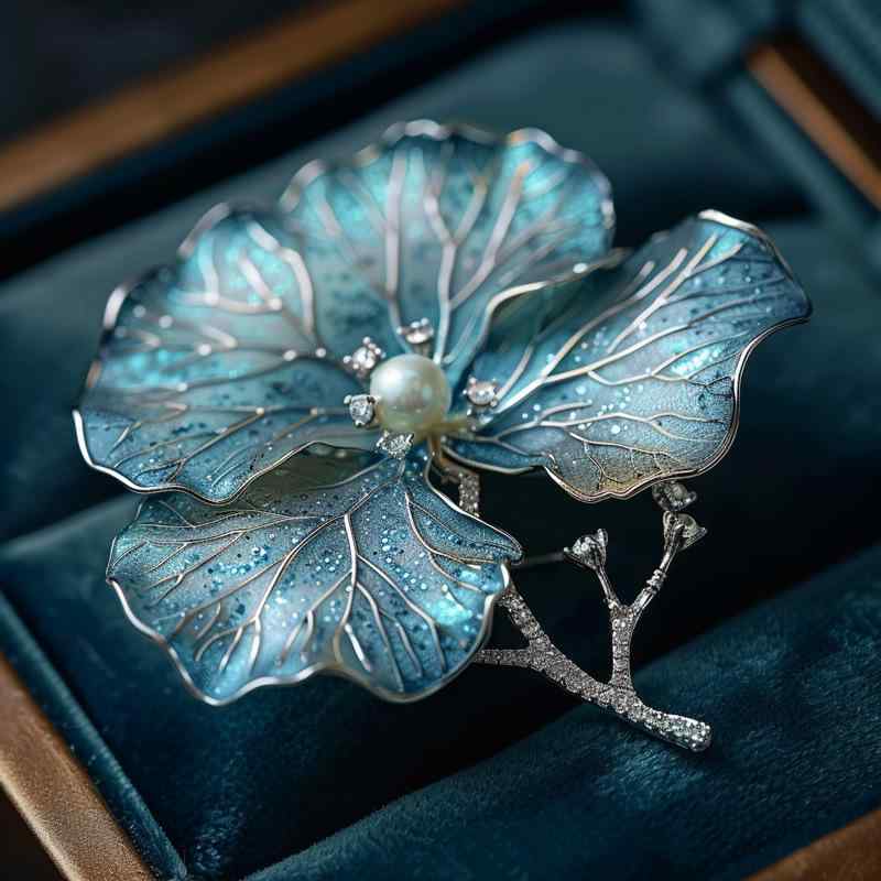 ブローチ レディース 幻想的な淡いブルー 月下美人 淡水パール フラワーモチーフ 高級感 銅製 電気メッキ加工 コサージュ 結婚式 卒業式 入学式 フォーマル パーティー プレゼント ギフト 記念日(x10)