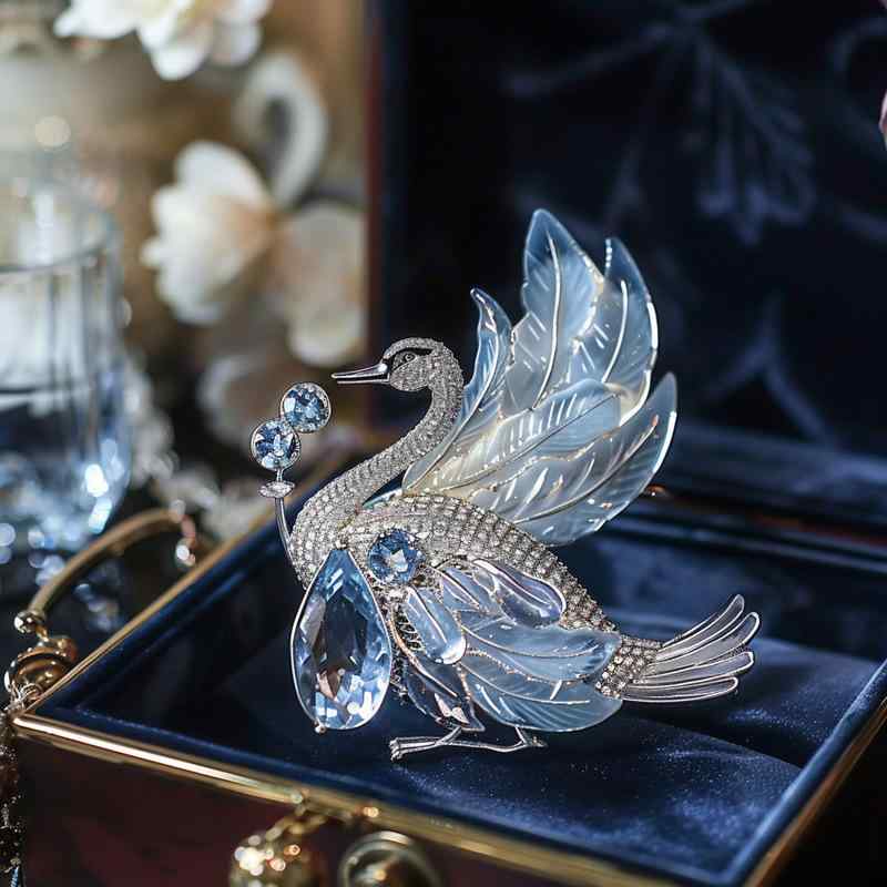 ブローチ レディース 韓国風 名媛風 上品 スワンモチーフ 立体アートデザイン パール装飾 シック クール エレガント 銅製 秋冬 プレゼント ギフト(x10)