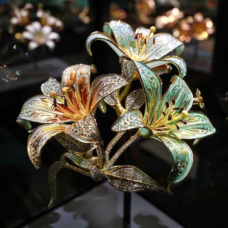 ブローチ レディース レトロ 高級感 ユリの花 フラワーデザイン オリジナルデザイン 銅製 電気メッキ加工 コート ジャケット用 アクセサリー プレゼント 装飾...