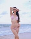 水着 レディース 胸パッド付き ノンワイヤー 高弾性 セクシー ストラップ ビキニ スリーピース ピンク スイムウェア 高級感