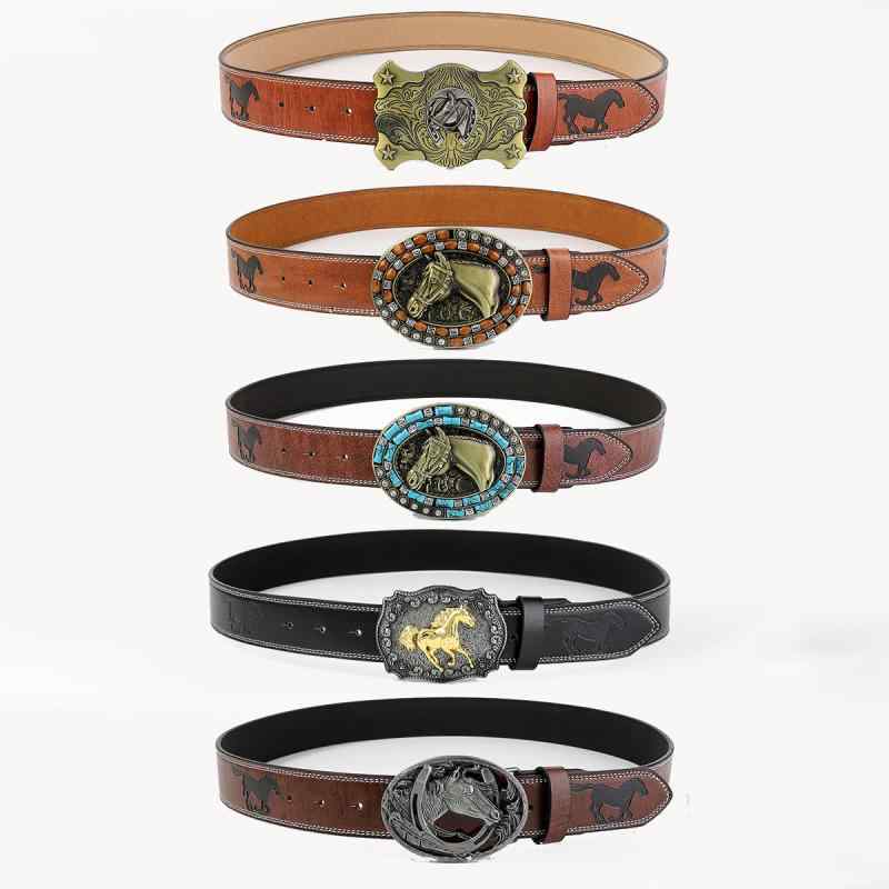 ベルト レディース 高級感 欧米風 レトロ ヴィンテージ アニマル柄型押し PUレザー 合金プレートバック..