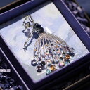 ブローチ レディース 踊るバレリーナ 青いクリスタル 高級感 銅製 電気メッキ加工 個性的なスタイル ワンポイント アクセサリー プレゼント ギフト 記念品