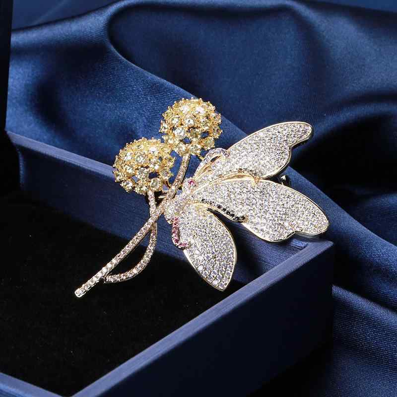 胸針 レディース ジルコニア 蝶 タンポポ モチーフ 韓国風 シンプル 個性的 上品 エレガント おしゃれ 通勤 オフィス フォーマル ジャケット コート ゴー...