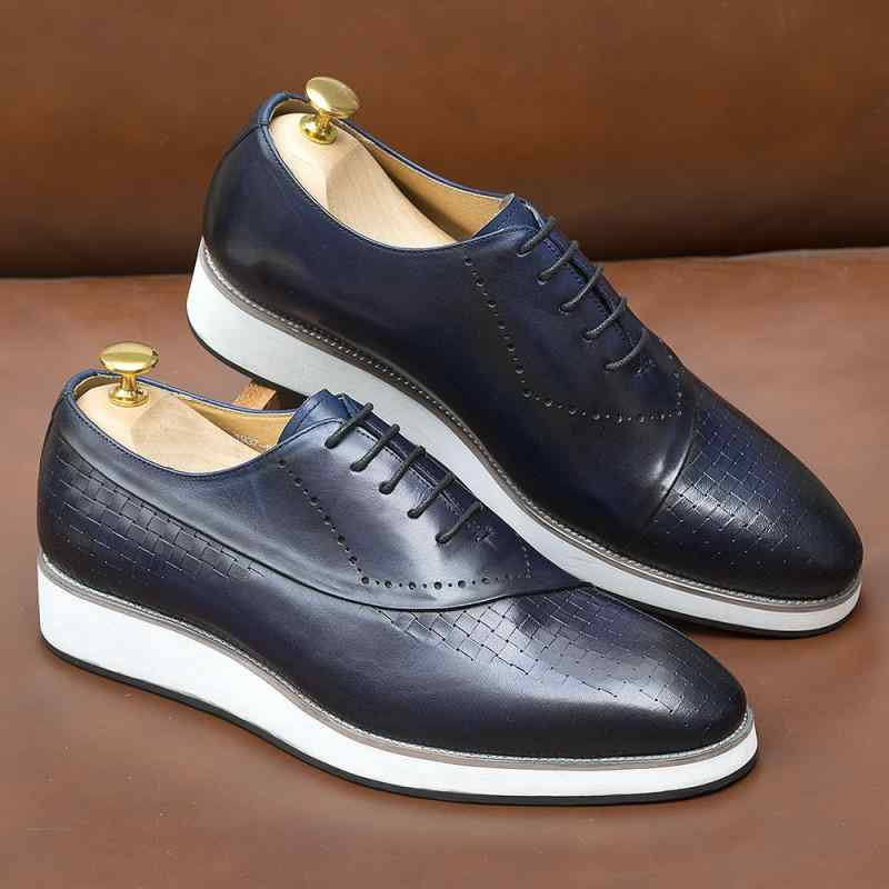 ビジネスシューズ メンズ オックスフォード ポインテッドトゥ 本革 切り替えデザイン ヒールアップ 通..