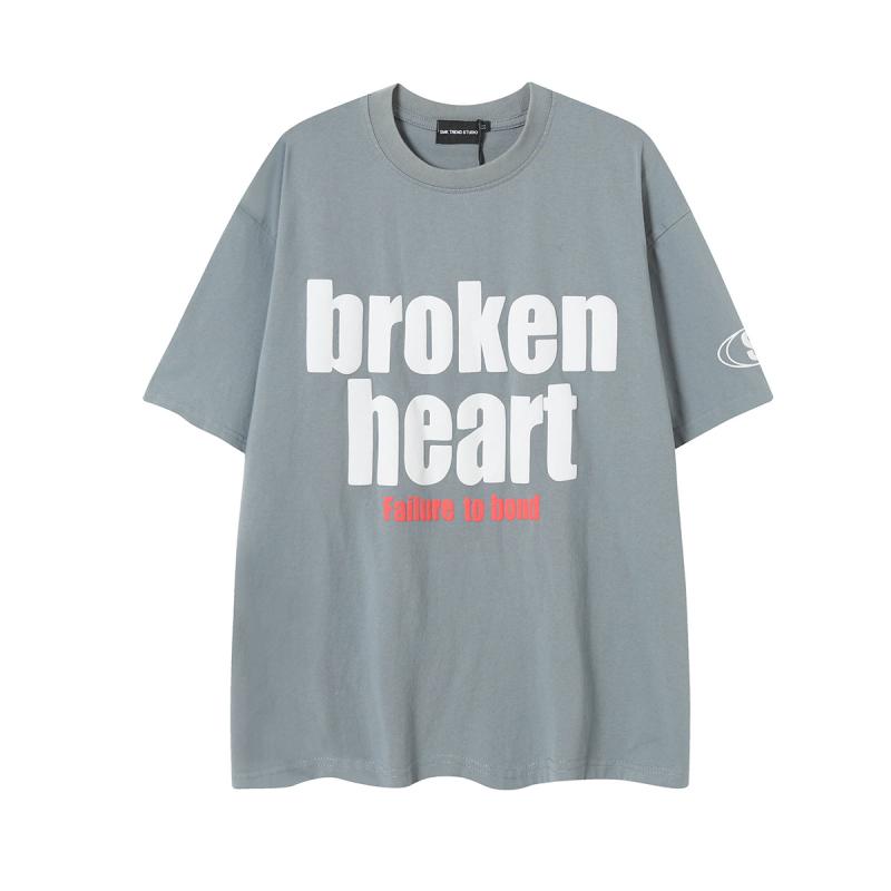 Tシャツ メンズ アメリカンレトロ ウォッシュ加工 コットン 吸汗速乾 通気性 半袖 オーバーサイズ クルーネック ストリート系 春夏 ロゴプリント