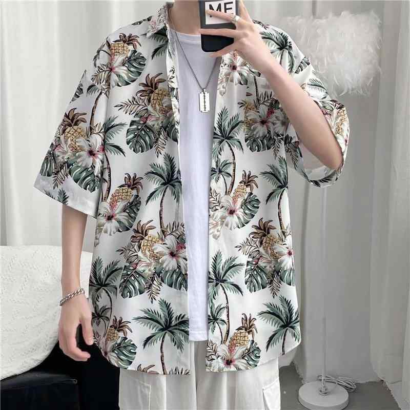 シャツ メンズ シワになりにくい ウォッシャブル 半袖 花柄 アロハシャツ リゾートシャツ レトロ ヴィ..