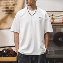 Tシャツ メンズ 抗菌防臭 形態安定 ヘビーウェイトコットン ビッグシルエット ゆったり 半袖 クルーネック アメカジ ヴィンテージ ロゴプリント 春夏 デイリーカジュアル