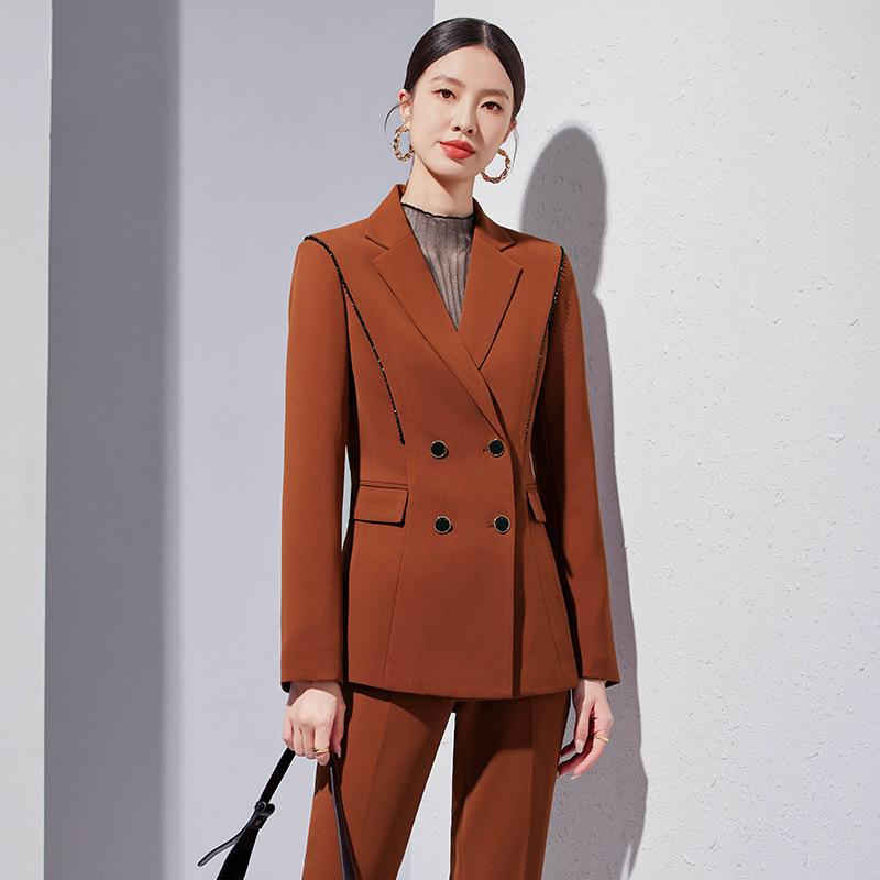 スーツ レディース ビジネス オフィス 通勤用 きちんと感 セットアップ ジャケット パンツスタイル 春秋 エレガント フォーマル 黒 ポリエステル素材