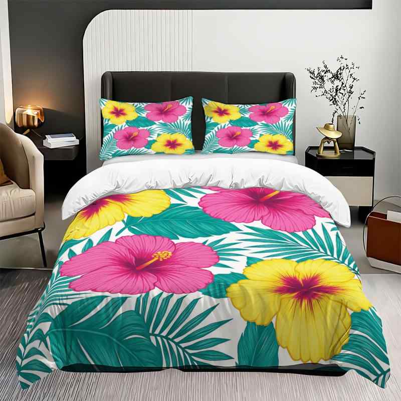 布団カバー レディース エレガント 花柄 3点セット 掛け布団カバー 枕カバー2枚セット デジタルプリン..