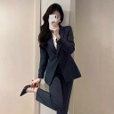 スーツ レディース 高級感 エレガント オフィス ビジネス 通勤 面接 リクルート フォーマル 卒業式 入学式 長袖 アンクル丈 ジャケット パンツ セットアップ 春秋 ポリエステル スパンデックス ネイビー グレー ブラック