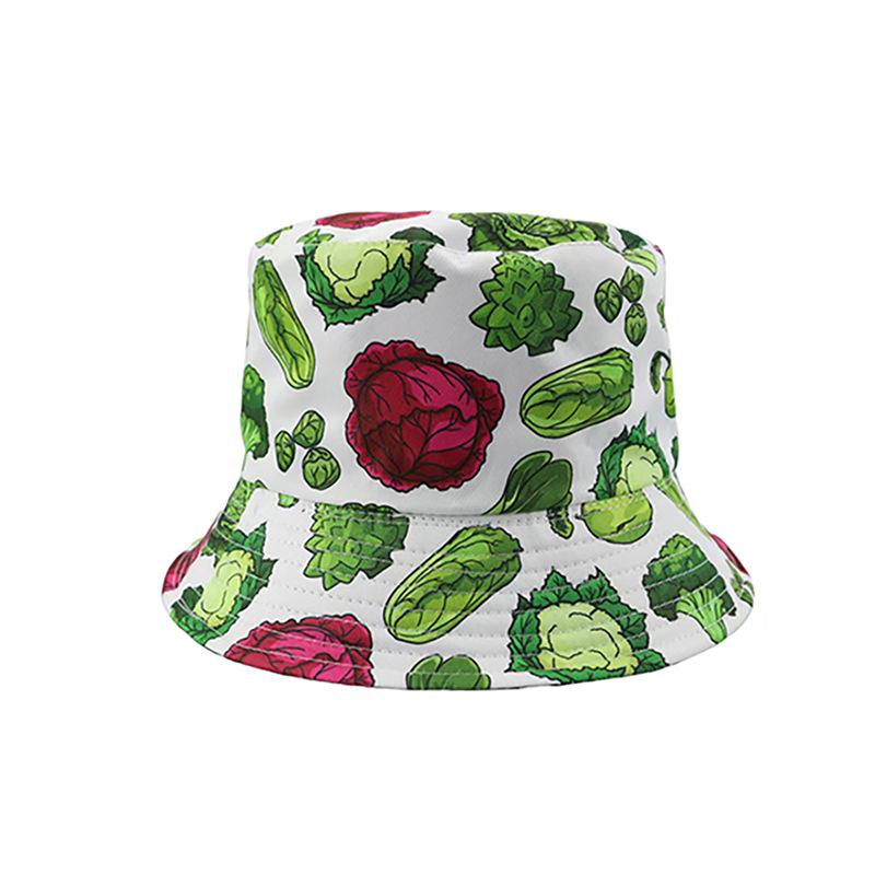 バケットハット UVカット 日よけ 通気性 防風 野菜柄 デジタルプリント おしゃれ 個性的 アウトドア カ..