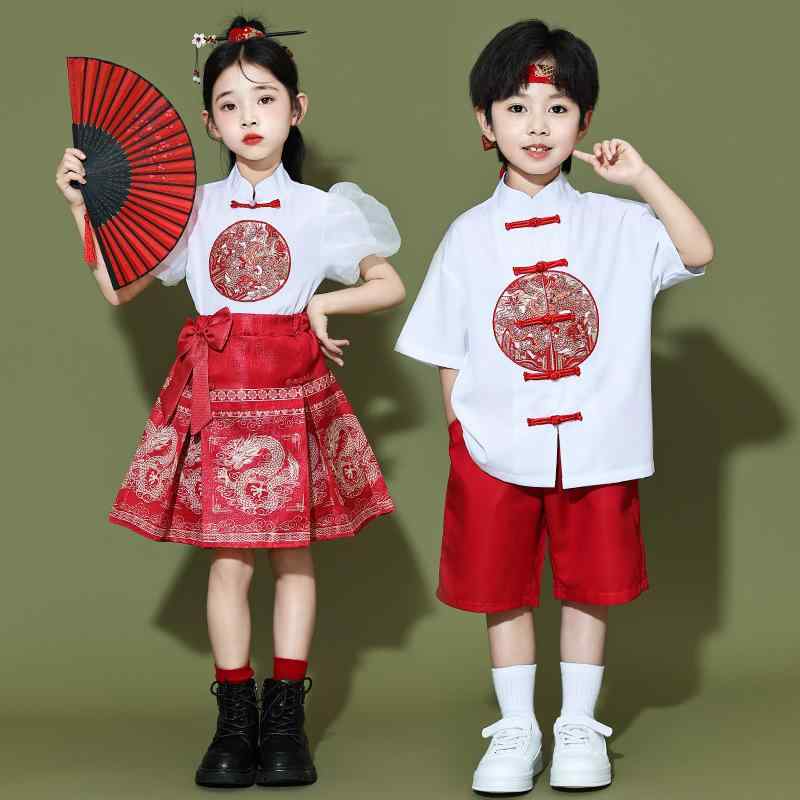 Other - キッズ ダンス衣装 男の子 女の子 ユニセックス 発表会 運動会 応援団服 中国風 中華風 小学生 幼稚園 保育園 ポリエステル素材