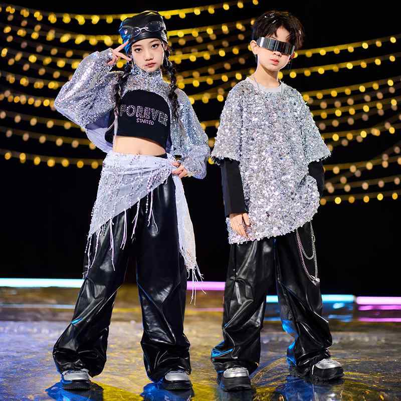 ダンス衣装 キッズ ヒップホップ セットアップ 男の子 女の子 男女兼用 ストリートダンス 発表会 ステージ パフォーマンス 練習着 2点セット ポリエステル素材 柔らかい オールシーズン