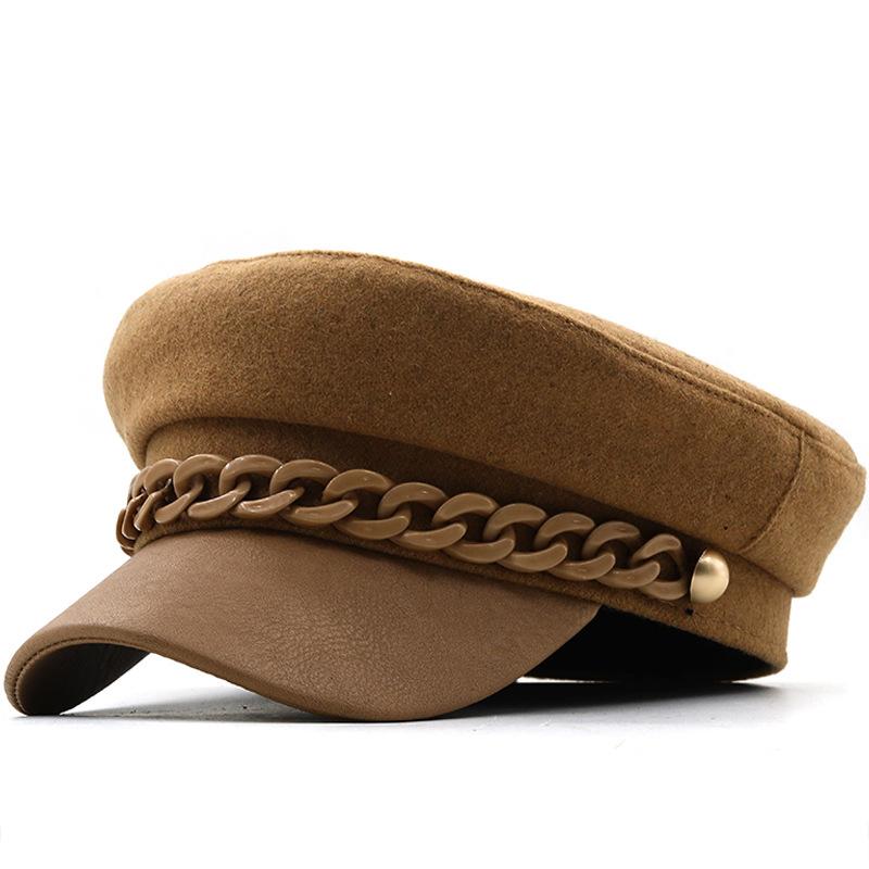 キャップ レディース チェーン飾り レトロ 韓国風 おしゃれ カジュアル トレンド オールシーズン コッ..