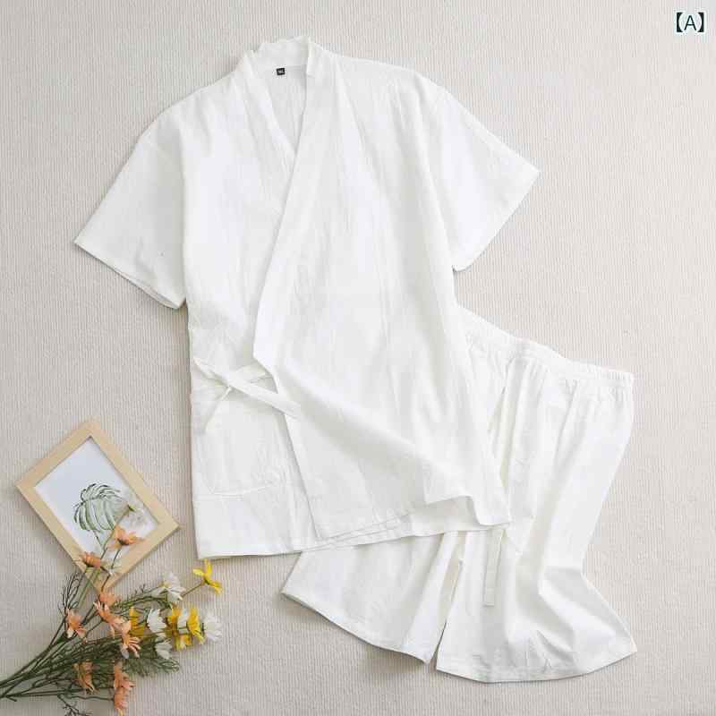 和装ガウン 男女兼用 カップル ペア バスローブ 浴衣 ルームウェア サウナウェア 岩盤浴 フットマッサージ 部屋着 リラックスウェア 柔らか心地よい 快適 厚手 コットン素材