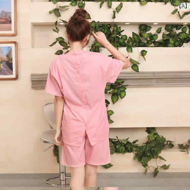 モズラボの施術着 男女兼用 綿100% 前後開閉 半袖 ショート丈 艾灸 鍼灸 カッピング 温熱療法 リラックスウェア ゆったり サロン向け 治療院 ユニフォーム｜アングル2