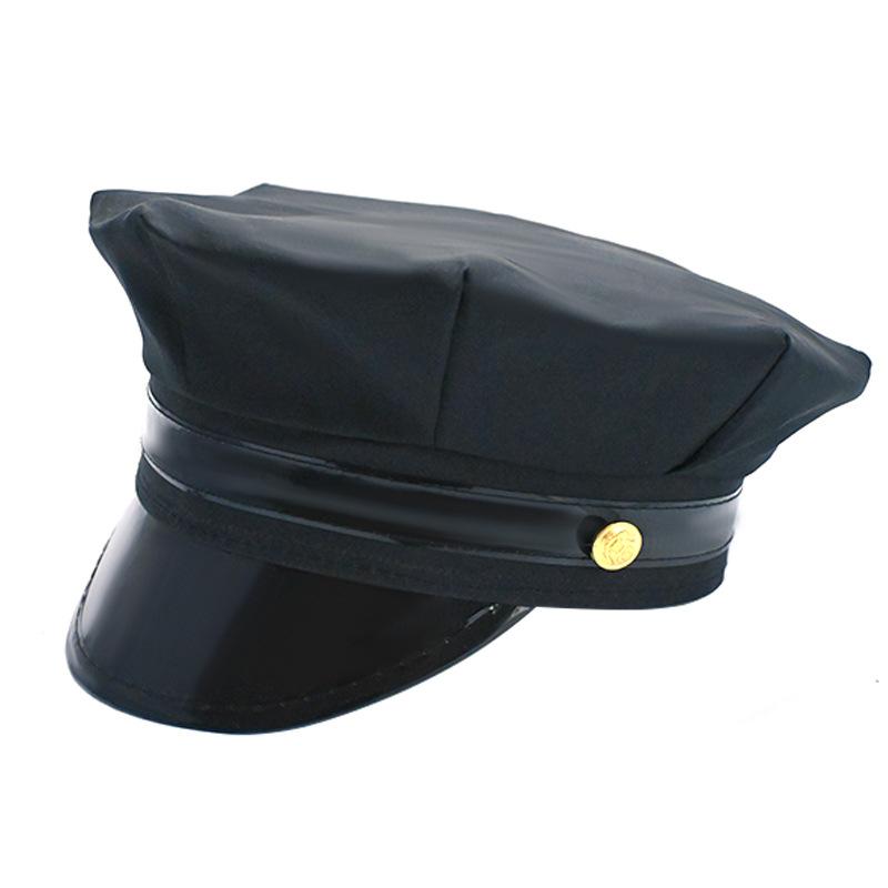 八角帽 大人用 本格的 通気性 防風 日よけ ブラック フラットトップ 短つば ハロウィン コスプレ 運転..