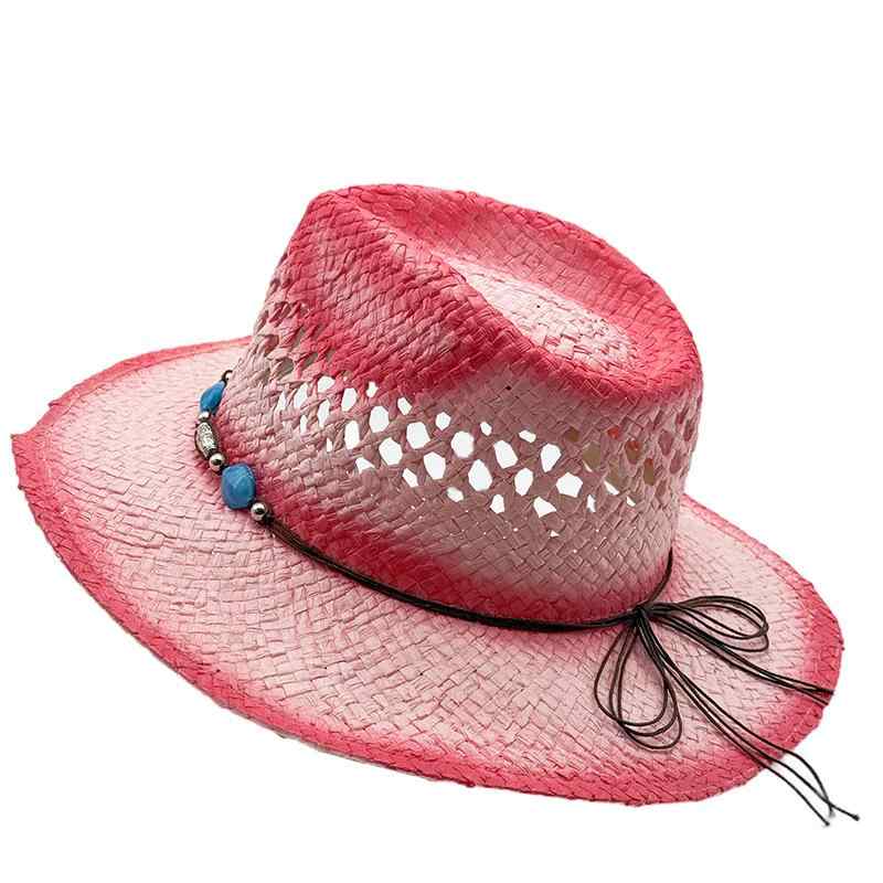 麦わら帽子 レディース メンズ UVカット 日よけ つば広 ハンドメイド レトロ タイダイ染め ビーチ カジュアル 春夏 ストローハット 白 ピンク