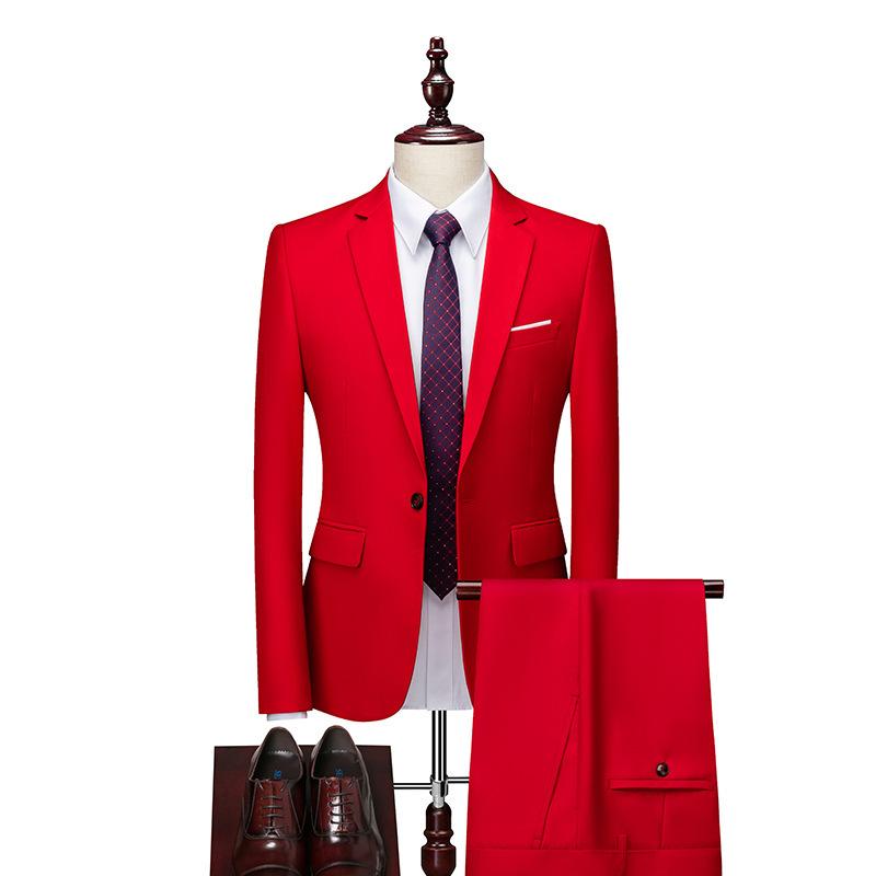 スーツ メンズ スリムフィット 上下セット シングルボタン ビジネス カジュアル 新郎 礼服 結婚式 フォーマル 発表会 成人式 卒業式 入学式 大きいサイズ 韓国風 オールシーズン コットンブレンド