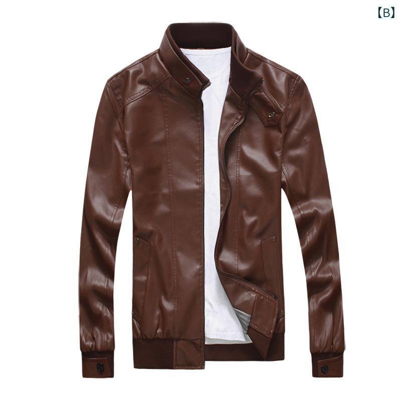 レザージャケット メンズ スタンドカラー PUレザー 高品質 上質 ジップアップ 大きいサイズ ビッグサイズ ゆったり カジュアル 秋冬 アウター 防風 防寒 ブルゾン(x2)